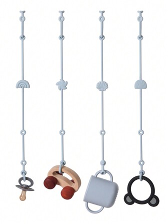 4 Pcs Toy Straps Soft Silicone Teething Chain Adjustable Infant Nipple Holder Dummy Clip Stroller Baby Accessories