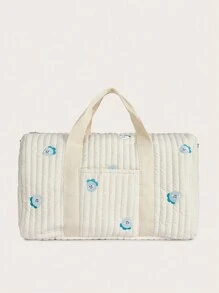 Embroidered Large Capacity Maternity Hospital Bag - Beige - View 2