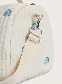 Embroidered Large Capacity Maternity Hospital Bag - Beige - View 5