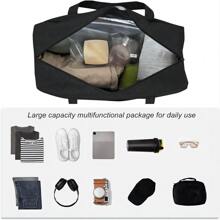 Double-layer Travel Bag Portable Waterproof Hand-carried Bag, Unisex, Dry And Wet Separated Gym Swimming Toiletry Storage Bag - Black - View 6