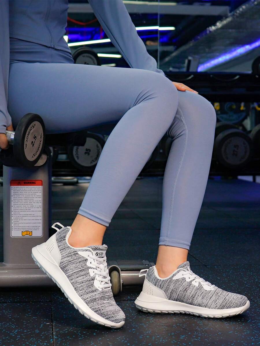 STQ Womens Water Resistant Walking Shoes With Arch Support Athletic Tennis Sneakers - 混合白 - 查看 1