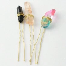 1 件手工天然水晶 U 型髮叉、髮髻裝飾和頭飾聖誕禮物