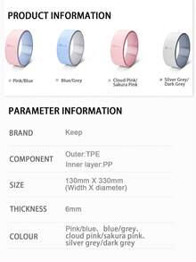 適用於初學者的瑜伽輪健身器材,可拉伸後背,背部彎曲環,普拉提圓 - 粉色 - 查看 9