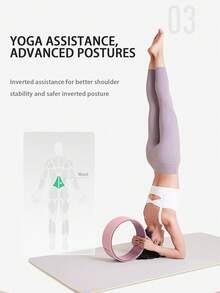 適用於初學者的瑜伽輪健身器材,可拉伸後背,背部彎曲環,普拉提圓 - 粉色 - 查看 4