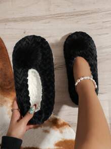 Của phụ nữ Trong nhà Sàn nhà Dép đi trong nhà , Im lặng , Chống trượt & Bền chặt , Hấp thụ & Chống mồ hôi , Đến Khác nhau Trưng bày Hiệu ứng Của Máy tính Và Điện thoại di động , Thật sự Màu sắc nhẹ nhàng - màu đen - Xem 2