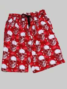 Men Shorts - 紅色 - 查看 2