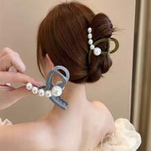 1 件亚克力发夹，时尚发夹，女士发饰 - 藍色 - 查看 4