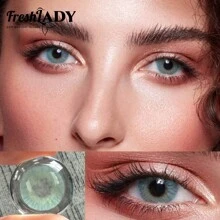 FRESH LADY Freshlady Nattier Blue 14.2mm 有色隱形眼鏡,可用1年 - 藍色 - 查看 1
