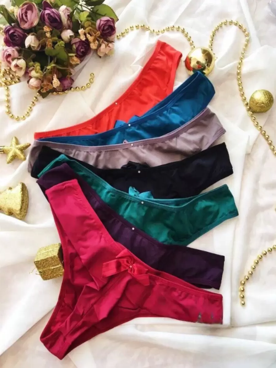 8件條紋雙繡平口內褲套裝-不同顏色 - 彩色 - 查看 1