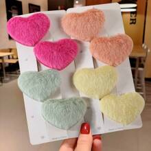 8pcs Dễ thương Kẹo Có màu sắc Hình trái tim Kẹp tóc Dành cho Cô gái , Thích hợp Đối với Sử dụng hàng ngày In Mùa thu Và Mùa Đông - Nhiều màu - Xem 1