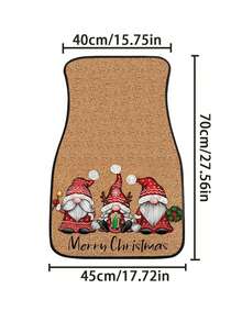 1 件聖誕可愛侏儒汽車前部地毯 - 彩色 - 查看 2