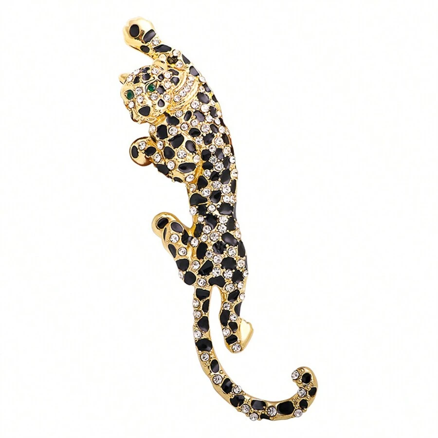 Big Climbing Leopard Brooch Pins For Women And Men Enamel Animal Brooches Winter Luxury Jewelry New Year Gift Royal Pin For Clothes Bag Charm - Multicolor - View 1