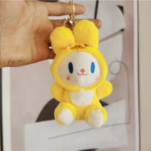 1pc Plush Rabbit Toy Dressed As Cartoon Character 4-inch Claw Machine Doll Keychain Pendant For Bags - Multicolor - View 3