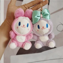 1pc Plush Rabbit Toy Dressed As Cartoon Character 4-inch Claw Machine Doll Keychain Pendant For Bags - Multicolor - View 2