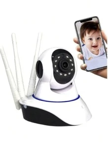 Câmera de segurança Robo 3 Antenas Ip Wifi 360º 720p - Branco - Visão 2