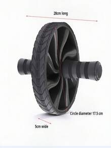 1pc 5cm Wide TPE Wheel Stainless Steel Pipe Single Abdominal Wheel For Indoor Exercise Equipment - Black - View 1