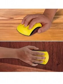 1pc 5-inch Hook And Loop Hand Sanding Block, Sandpaper Mouse Pad With Hook Backing Plate Used For Sanders Polisher Woodworking - Yellow - View 5