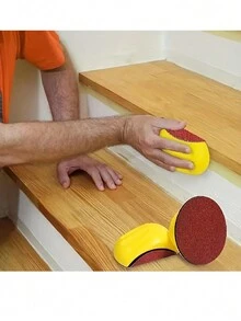 1pc 5-inch Hook And Loop Hand Sanding Block, Sandpaper Mouse Pad With Hook Backing Plate Used For Sanders Polisher Woodworking - Yellow - View 4