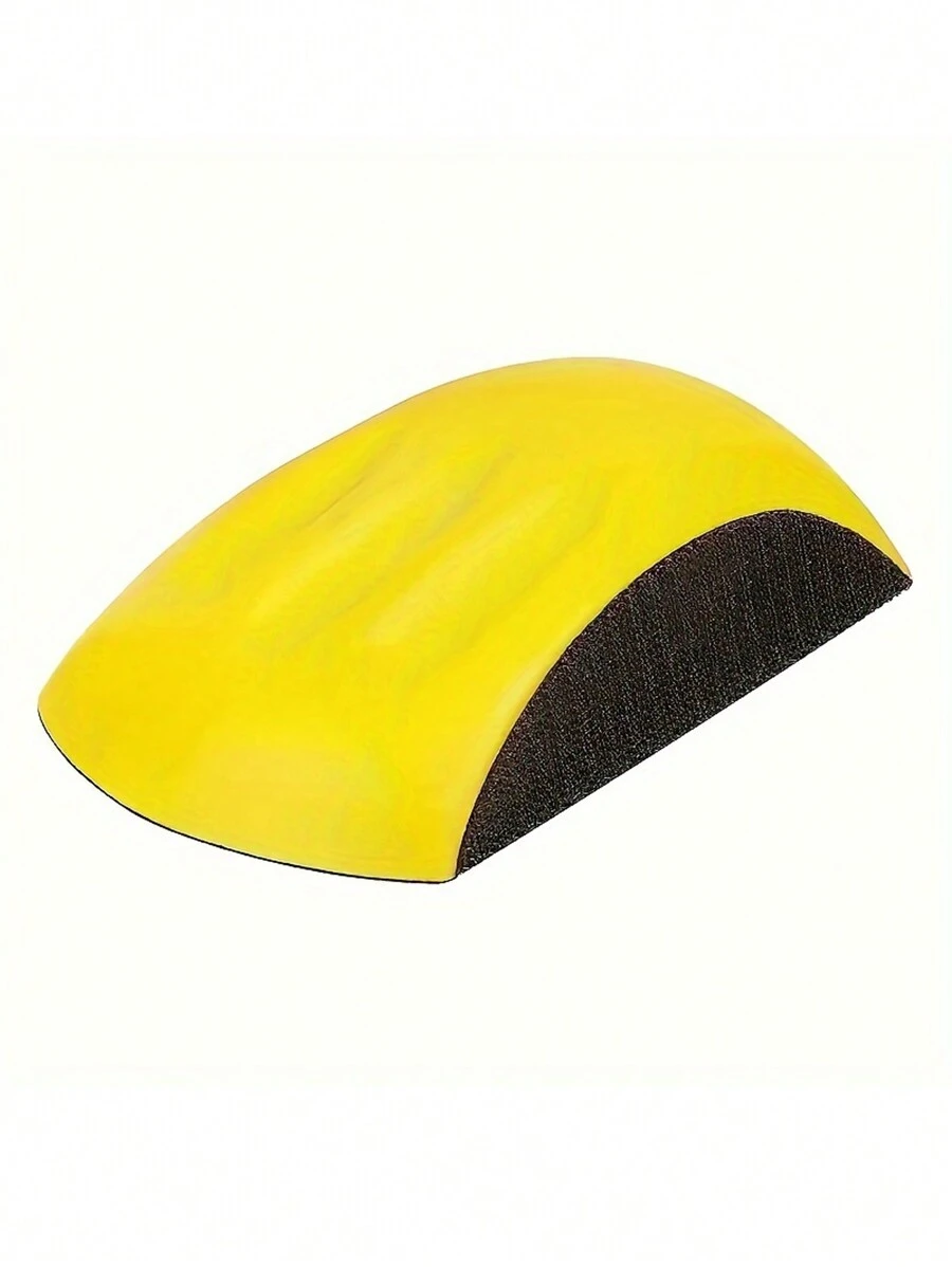 1pc 5-inch Hook And Loop Hand Sanding Block, Sandpaper Mouse Pad With Hook Backing Plate Used For Sanders Polisher Woodworking - Yellow - View 1