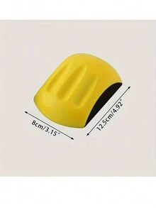 1pc 5-inch Hook And Loop Hand Sanding Block, Sandpaper Mouse Pad With Hook Backing Plate Used For Sanders Polisher Woodworking - Yellow - View 2