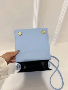 全新纯色单肩斜挎包休闲简约时尚亚克力链条手提包 - 藍色 - 查看 7