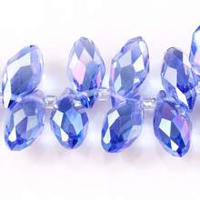 50入組/套鍍層掉落形玻璃水晶珠,帶水平孔,多色多角剔透珠子,適用於手鍊和項鍊diy,尺寸包括5x7mm 6x12mm 8x13mm - 彩色 - 查看 21