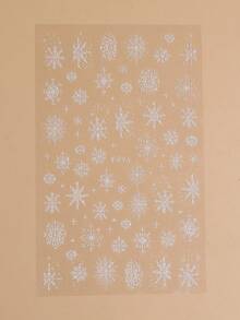 2pcs Glitter White Snowflake Nail Slider Christmas Elk Nail Stickers New Year Winter Nail Designs Decorations - White - View 5