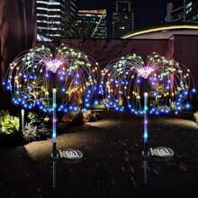 太陽能煙火燈、太陽能花園燈,8種照明模式60/90/150/200led太陽能煙火燈戶外防水煙火太陽能串燈,適用於花園露台、萬聖節、聖誕節、婚禮裝飾、牆面裝飾、旅行、野營、派對,是聖誕節生日禮物的絕佳選擇 - 冷白/暖白/彩色庭院燈 - 彩色 - 查看 2