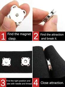 4 件/包随机色梅花磁力按扣，隐形按扣，3 种不同尺寸，多种颜色 - 彩色 - 查看 5