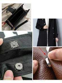 4 件/包随机色梅花磁力按扣，隐形按扣，3 种不同尺寸，多种颜色 - 彩色 - 查看 2