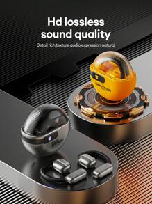 Tf-t09 Ows骨傳導運動藍牙耳機,電量續航力長,高保真音質,清晰語音,遊戲低延遲,開放式設計 - 灰色 - 查看 6