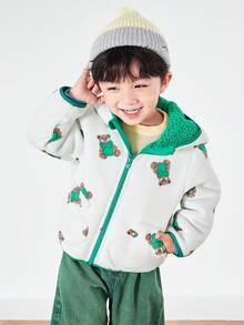 Balabala 年轻女孩连帽拉链夹克 - 白色 - 查看 2