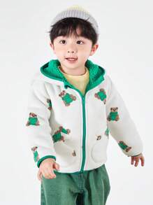 Balabala 年轻女孩连帽拉链夹克 - 白色 - 查看 1