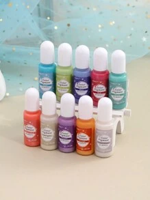 【幻想之色】1入組10ml夢幻紫色顏料,適用於水晶膠、矽膠模具、石膏水泥、蠟燭,水溶色素,適用於diy手工藝品 - 紫色 - 查看 2