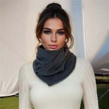 1入女款純色絨面圍巾,柔軟保暖,適用於家庭、學校、商務、休閒、旅遊、聚會等場合