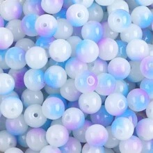 8mm玻璃仿翡翠珠子漸變雙色圓珠手工DIY手鍊項鍊珠子珠材 - 8mm 圓珠 - 查看 15