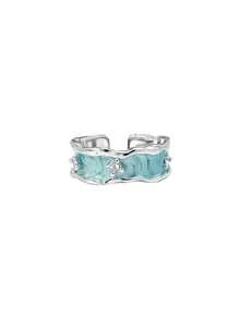 Blue Couple Rings Set - Blue - View 4