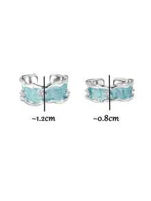 Blue Couple Rings Set - Blue - View 6