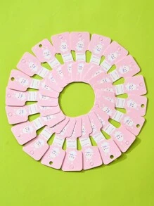 5/100入組紙質可愛兔子印花可折疊珠寶收納卡片,適用於包裝和展示手鐲、項鍊等 - 蝴蝶結娃娃 - 查看 14