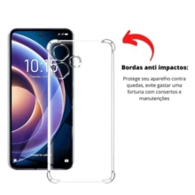 Capa Capinha Anti Impacto + Película Premium 9D Cerâmica + Película de Câmera Para Redmi 12 - Transparente - Visão 6