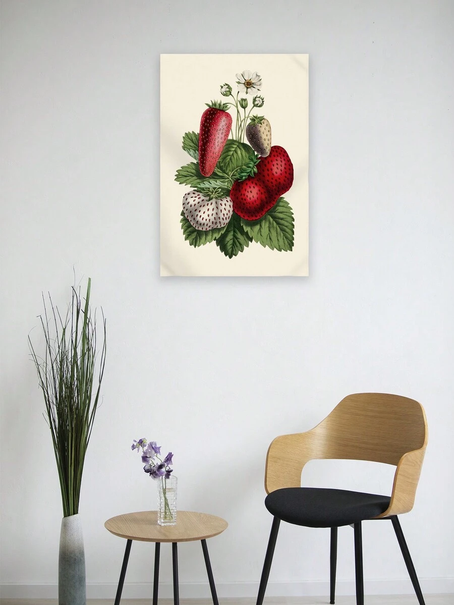 1pc Fruit Tapestry, Botanical Wall Hanging Decor - Orange - View 1