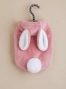 Soft Plush Fabric Pet Clothes With Detachable Ears & Tail, Excellent Pet Pajamas, Pink Bunny Design - Pink - View 5