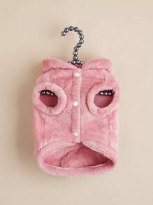 Soft Plush Fabric Pet Clothes With Detachable Ears & Tail, Excellent Pet Pajamas, Pink Bunny Design - Pink - View 6