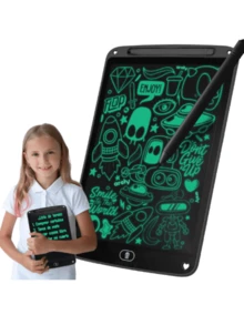 Pizarrón Mágico 8.5″ Pulgadas LCD Borrable Pizarra mágica LCD de 12 pulgadas para dibujo y escritura, pizarra para escritura a mano LCD de 8.5 pulgadas, pizarra electrónica con energía solar, pizarra de dibujo inteligente para niños con trazos de color brillantes y gruesos, fabricante directo de pizarras para niños con funciones de escritura, pintura, coloración y borrado con tiza de agua, diseñada con personajes animados y multifuncional para uso doméstico en arte de garabatos. Tablero de copia A5/A4 y tablero de dibujo 4K y almohadilla de luz LED para copiar, dibujar y practicar la escritura con soporte para niños, función de borrado inteligente, aprendizaje familiar, regalo perfecto para cumpleaños y sorpresa de Navidad. - Rojo - Ver 3