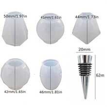 閃閃發亮的球形樹脂模具：用幾何圖案製作令人驚艷的酒塞 - 包括5個晶體環氧矽膠模和5個酒塞 - 彩色 - 查看 3