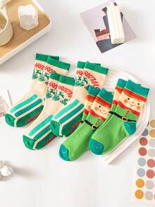5對兒童聖誕節禮物時尚中筒襪,適用於男孩和女孩 - 彩色 - 查看 4