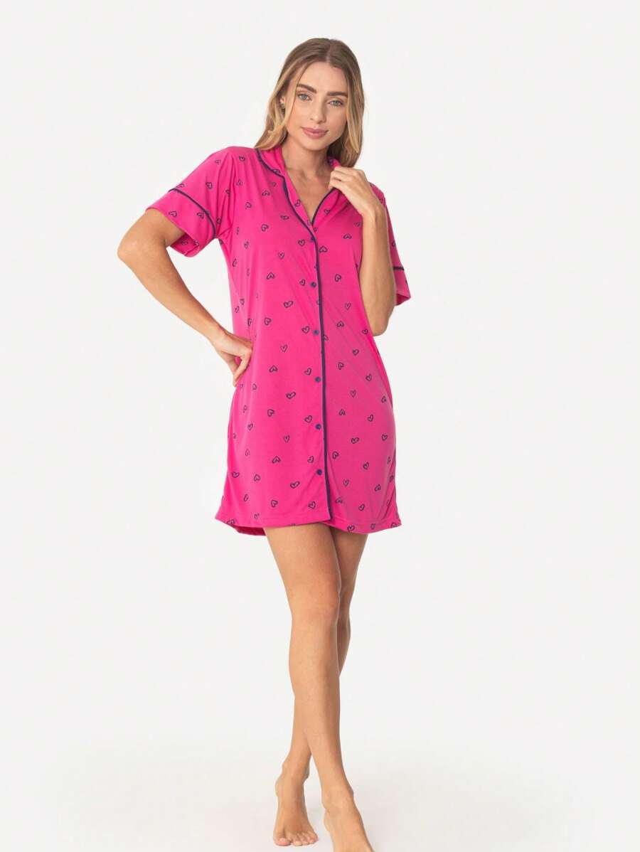 Women Pajama Sets - Màu Hồng Tươi - Xem 1