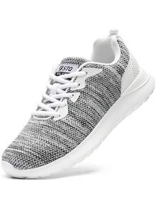 STQ Womens Water Resistant Walking Shoes With Arch Support Athletic Tennis Sneakers - 混合白 - 查看 2