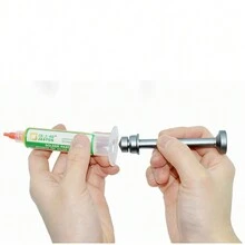 Embolo Para Flux En Jeringa Dispensador De Pasta Para Soldar - Plateado - Ver 3