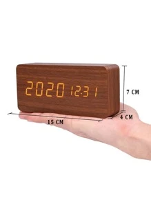 Cirelle 1 Pieza Reloj de madera inteligente para la vida, reloj despertador para dormitorio, reloj de mesa para el hogar, dispositivo electrónico de decoración, función de repetición, reloj despertador de mesa con control de voz, reloj digital de escritorio, decoración del hogar, decoración de la habitación, regalos de cumpleaños, graduación, decoración del dormitorio, decoración de vuelta a la escuela, decoración escolar, sorpresa escolar
